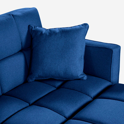 Sofá Cama + Taburete Mykolo Color Azul