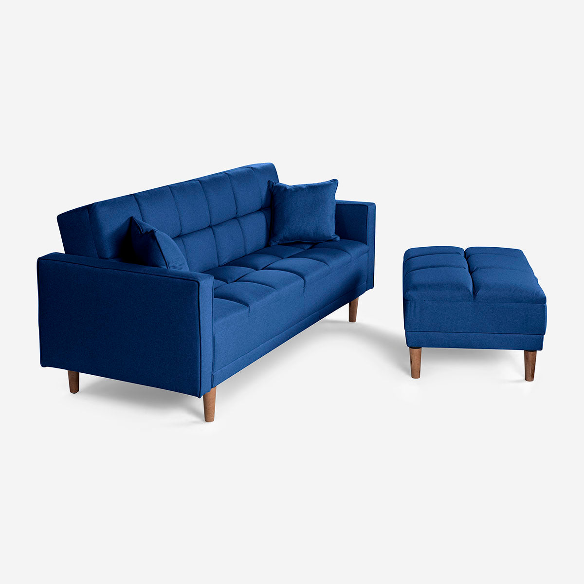 Sofá Cama + Taburete Mykolo Color Azul