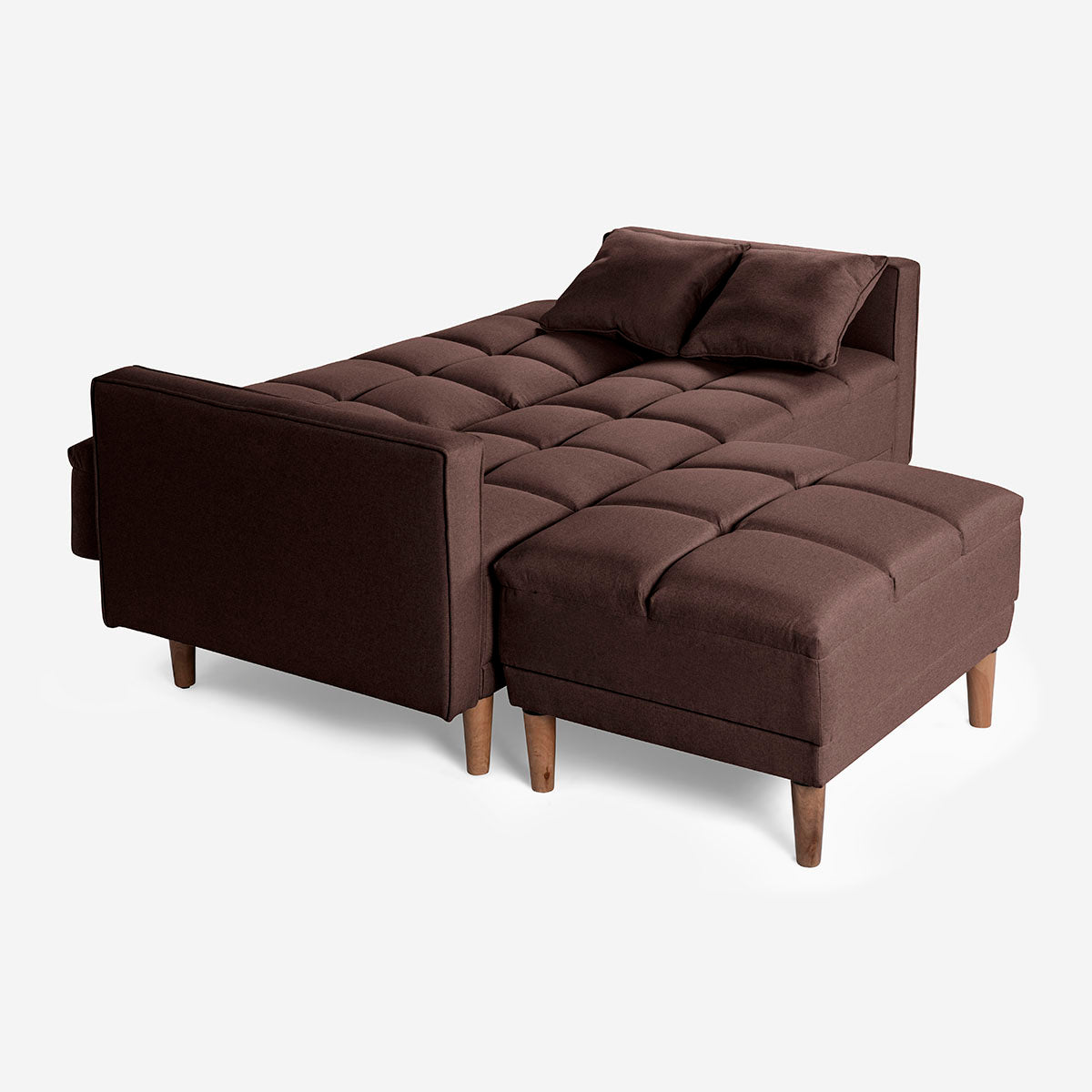 Sofá Cama + Taburete Mykolo Color Chocolate
