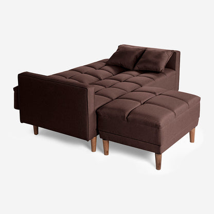 Sofá Cama + Taburete Mykolo Color Chocolate