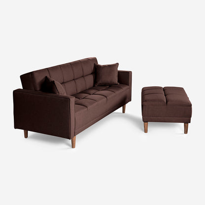 Sofá Cama + Taburete Mykolo Color Chocolate