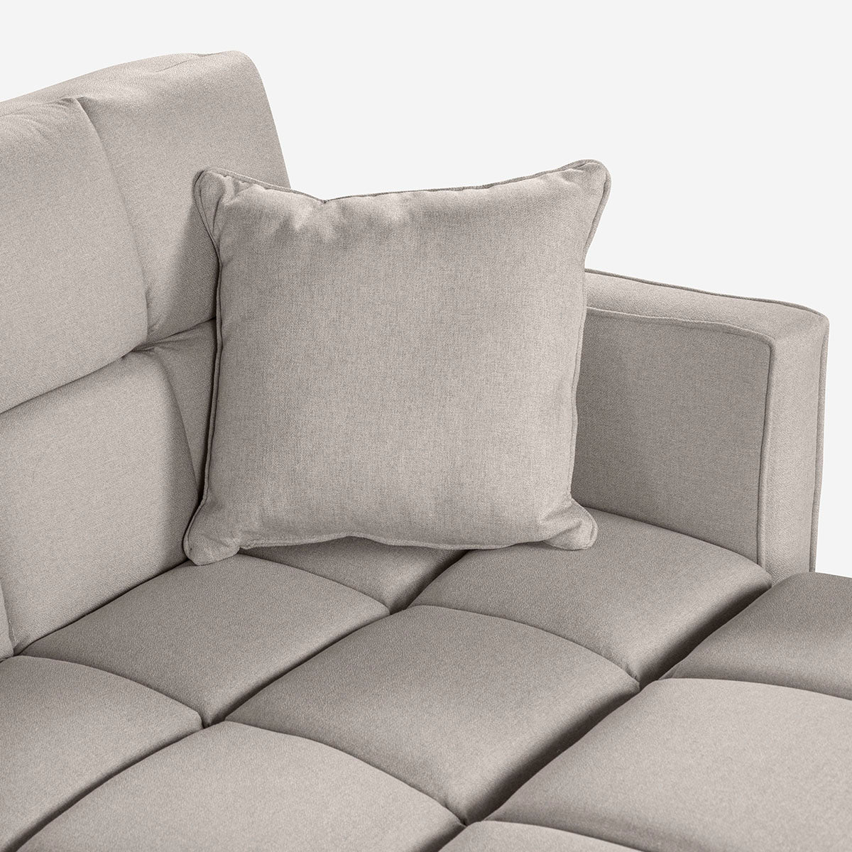 Sofá Cama + Taburete Mykolo Color Gris Claro