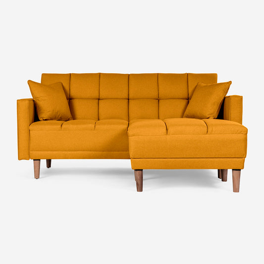 Sofá Cama + Taburete Mykolo Color Mostaza