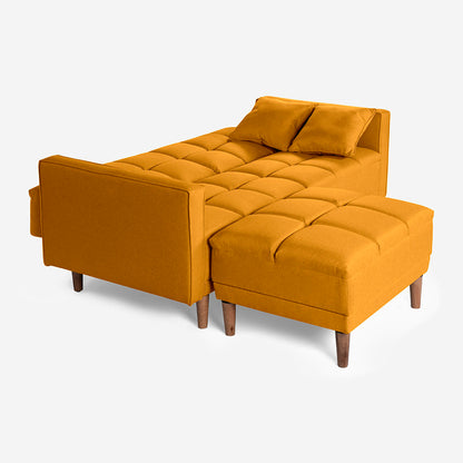 Sofá Cama + Taburete Mykolo Color Mostaza
