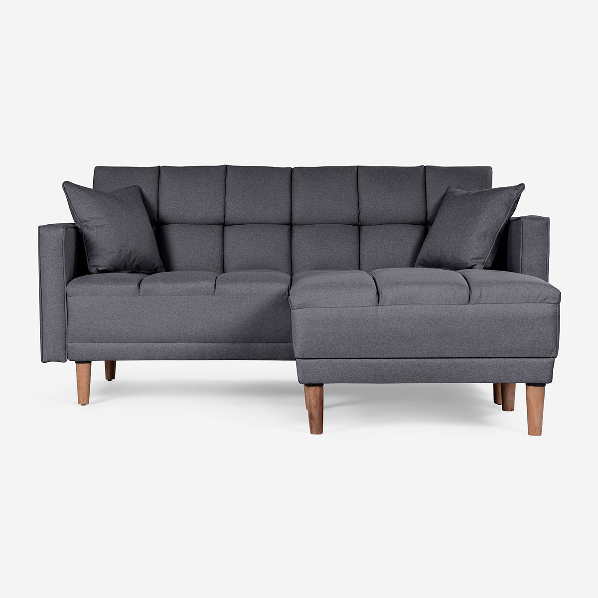 Sofá Cama + Taburete Mykolo Color Gris Oxford