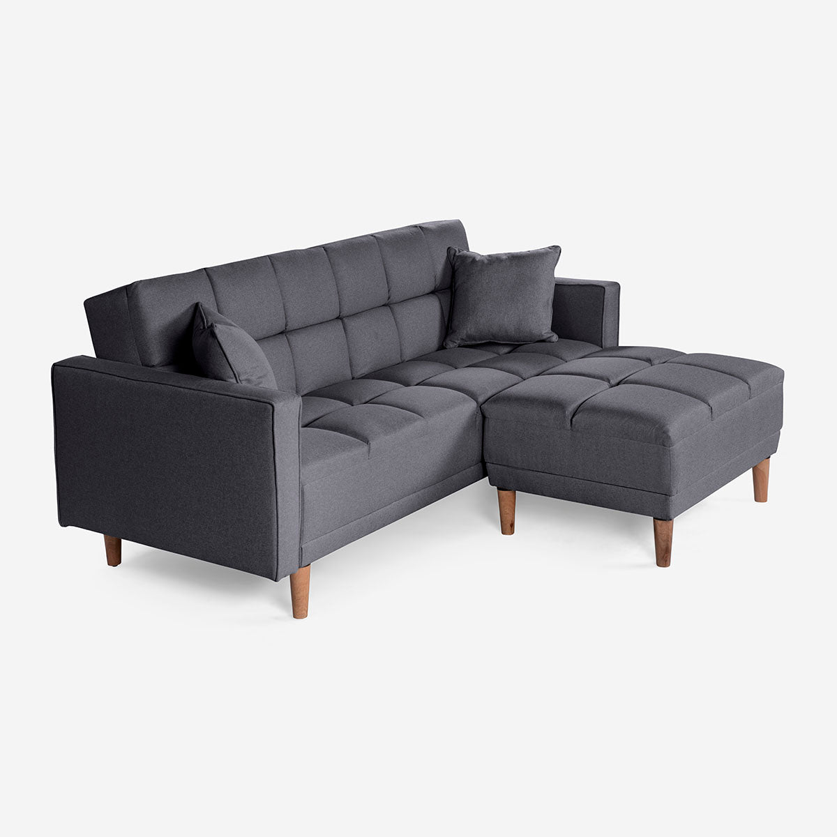 Sofá Cama + Taburete Mykolo Color Gris Oxford