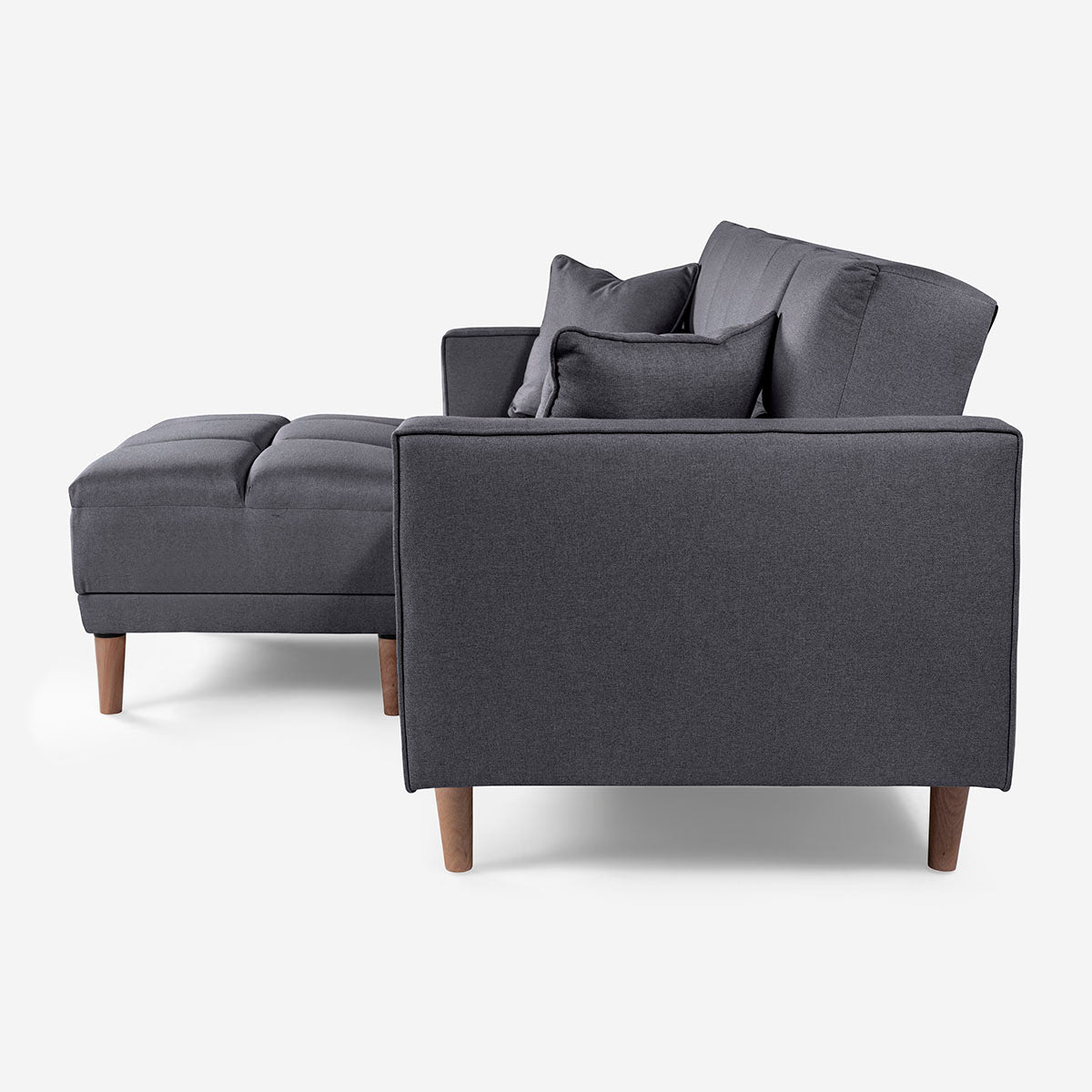 Sofá Cama + Taburete Mykolo Color Gris Oxford