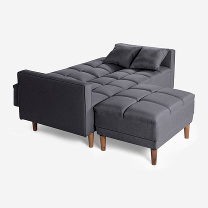 Sofá Cama + Taburete Mykolo Color Gris Oxford