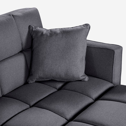 Sofá Cama + Taburete Mykolo Color Gris Oxford