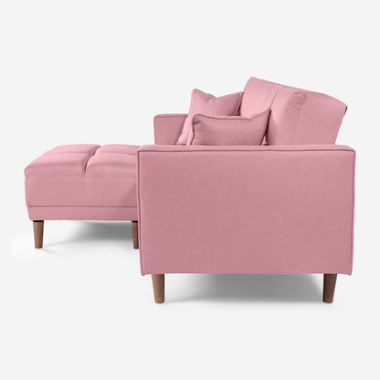 Sofá Cama + Taburete Mykolo Color Rosa