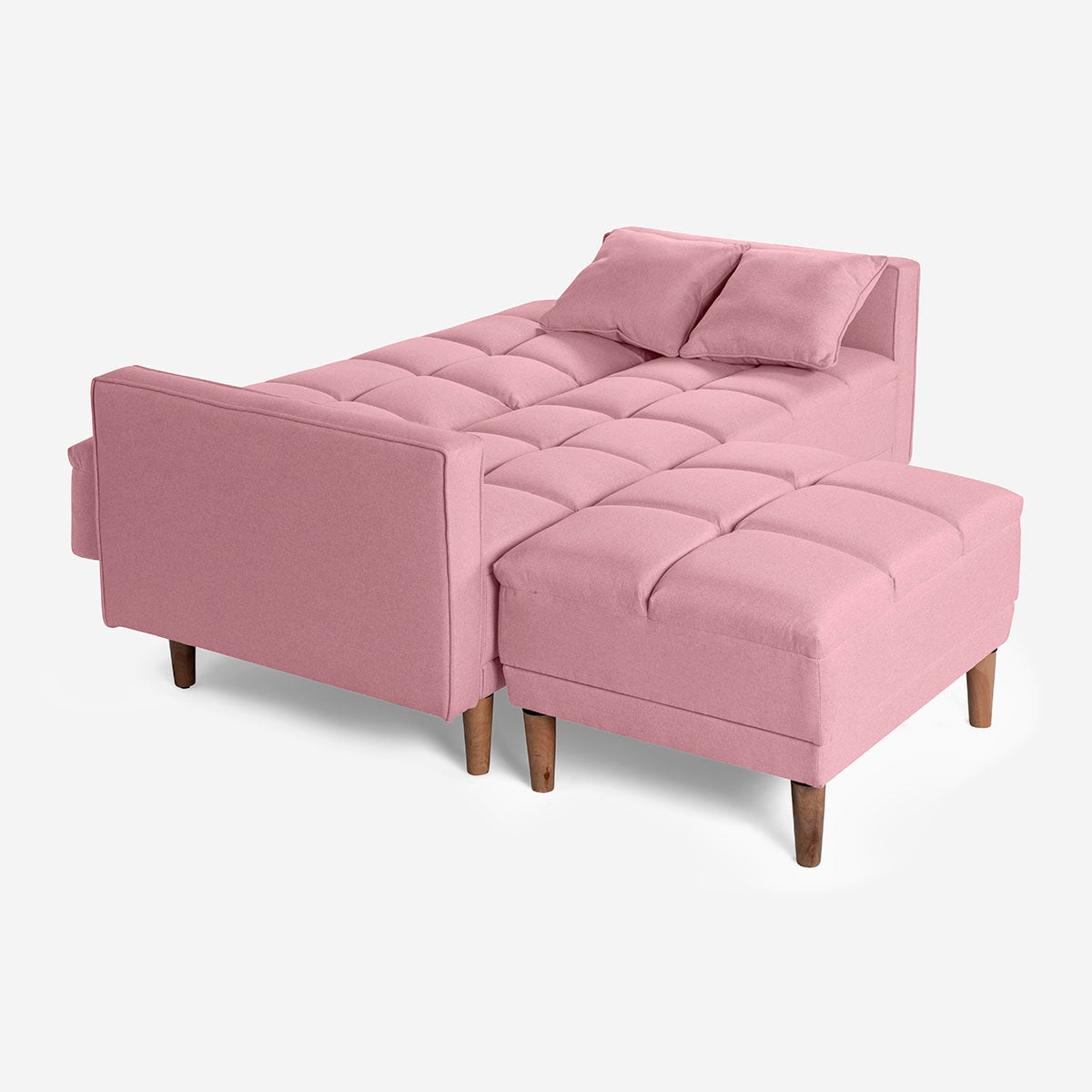 Sofá Cama + Taburete Mykolo Color Rosa