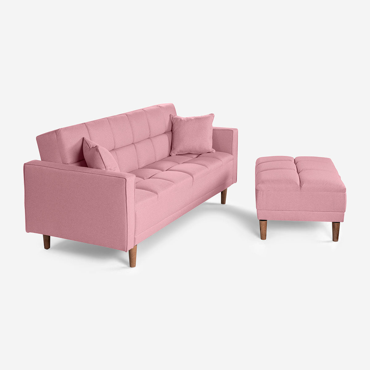 Sofá Cama + Taburete Mykolo Color Rosa