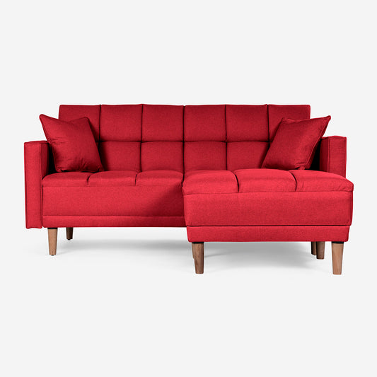 Sofá Cama + Taburete Mykolo Color Rojo