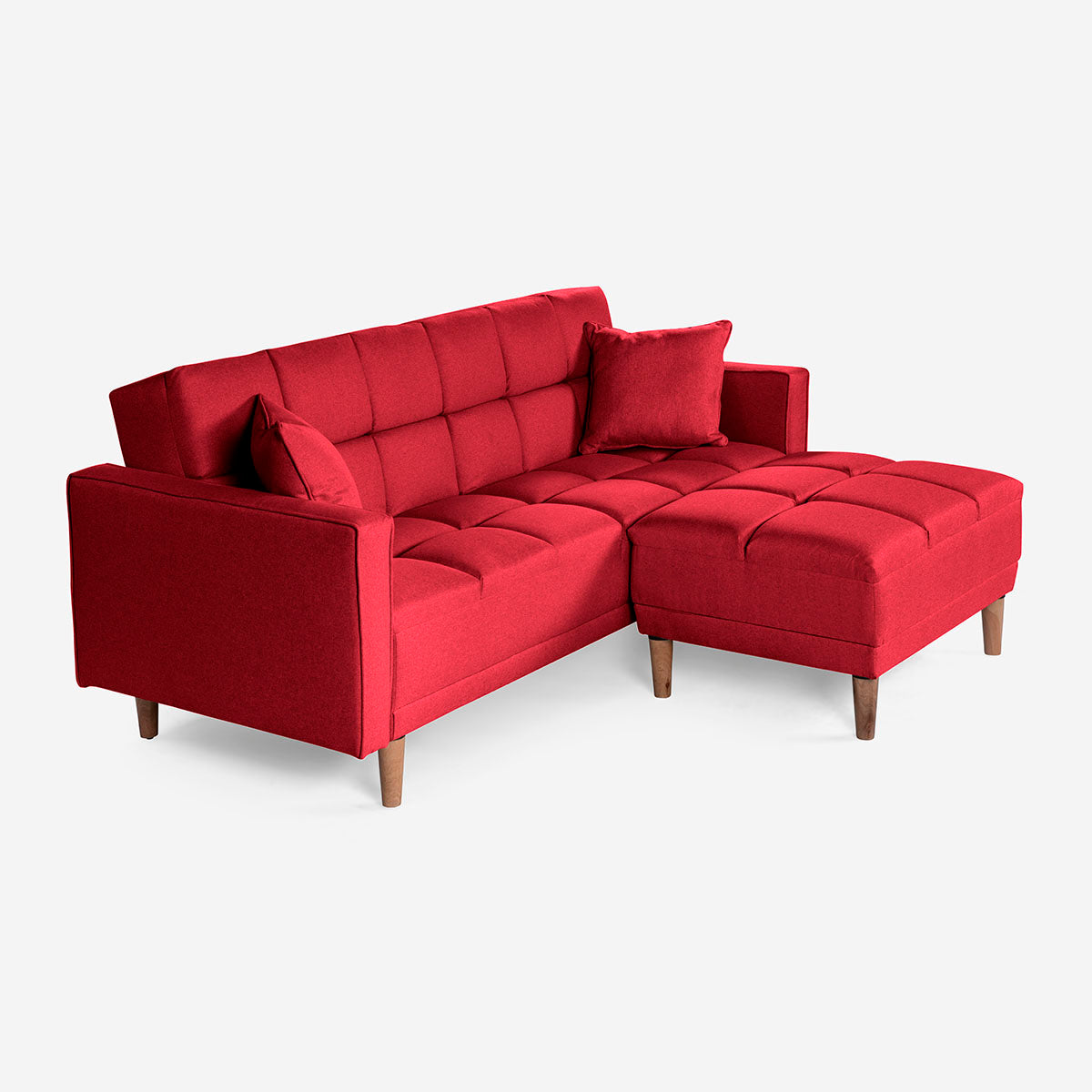 Sofá Cama + Taburete Mykolo Color Rojo