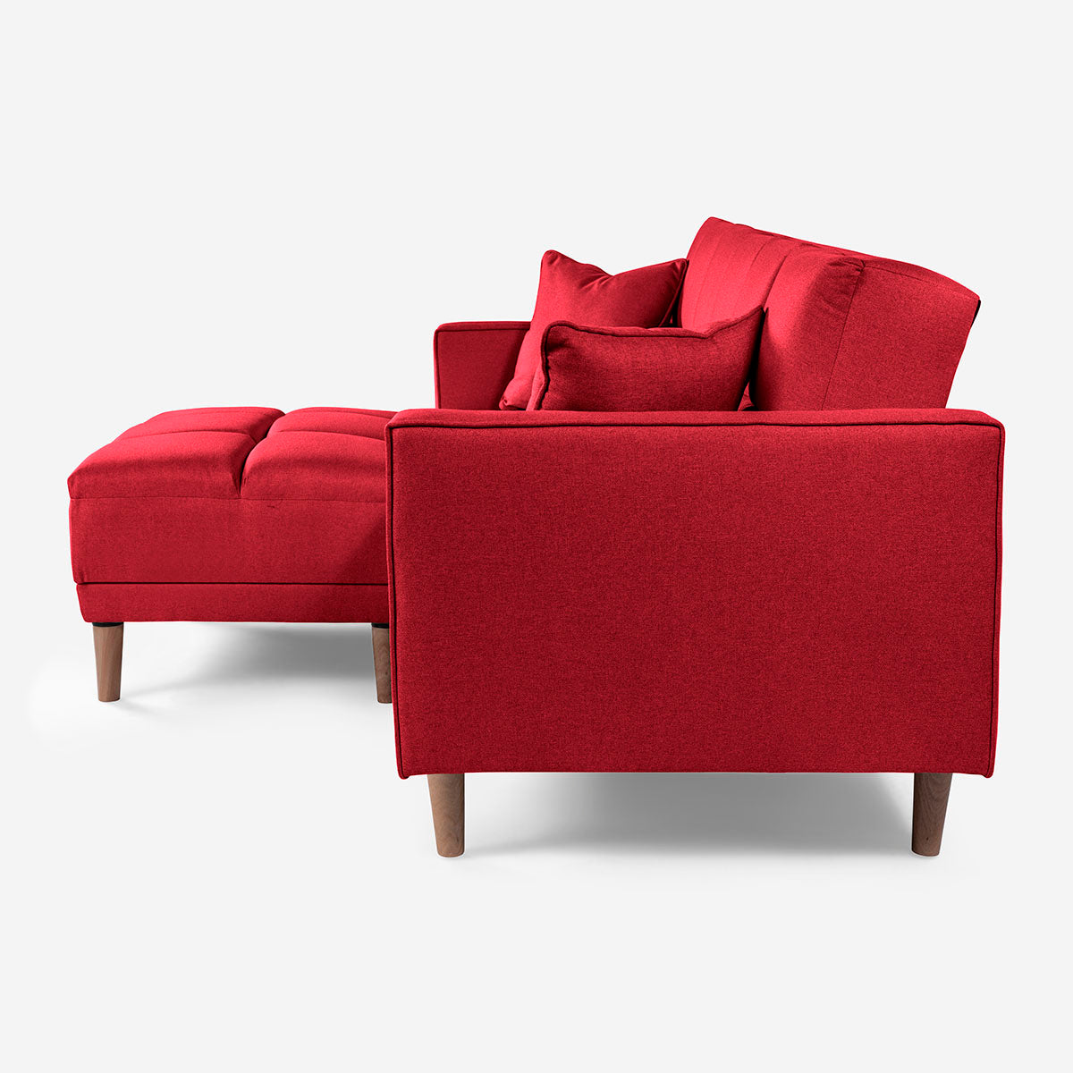 Sofá Cama + Taburete Mykolo Color Rojo