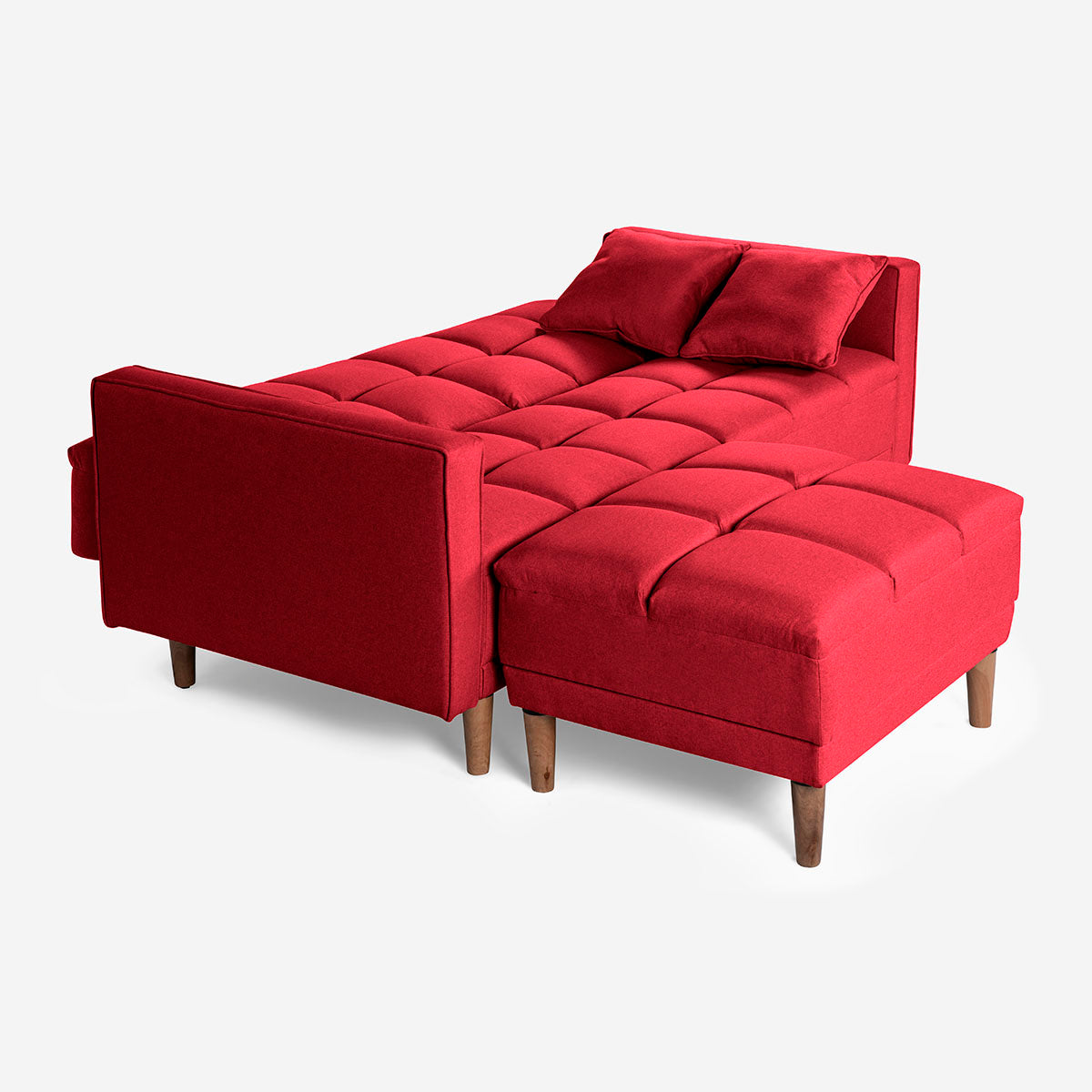Sofá Cama + Taburete Mykolo Color Rojo