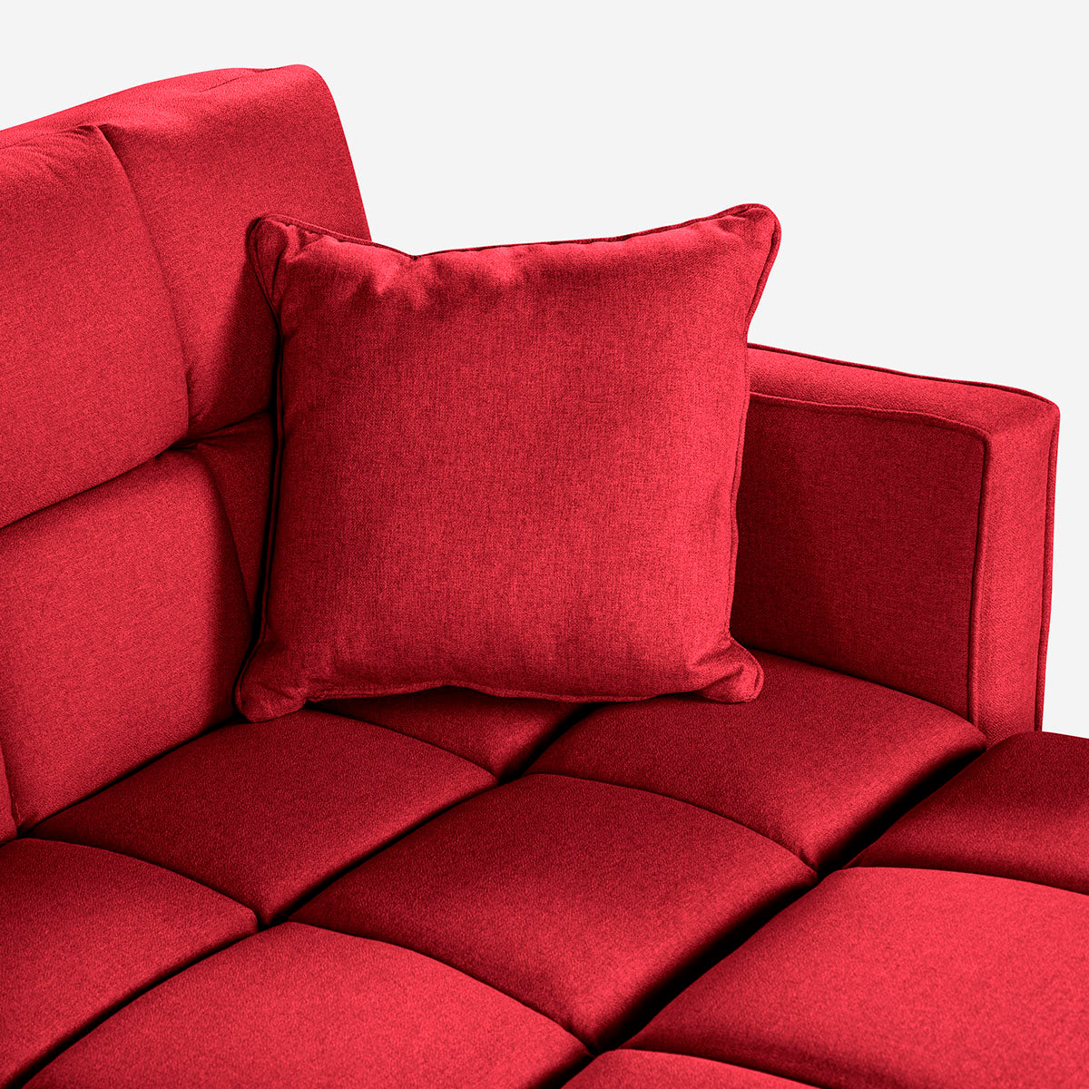 Sofá Cama + Taburete Mykolo Color Rojo