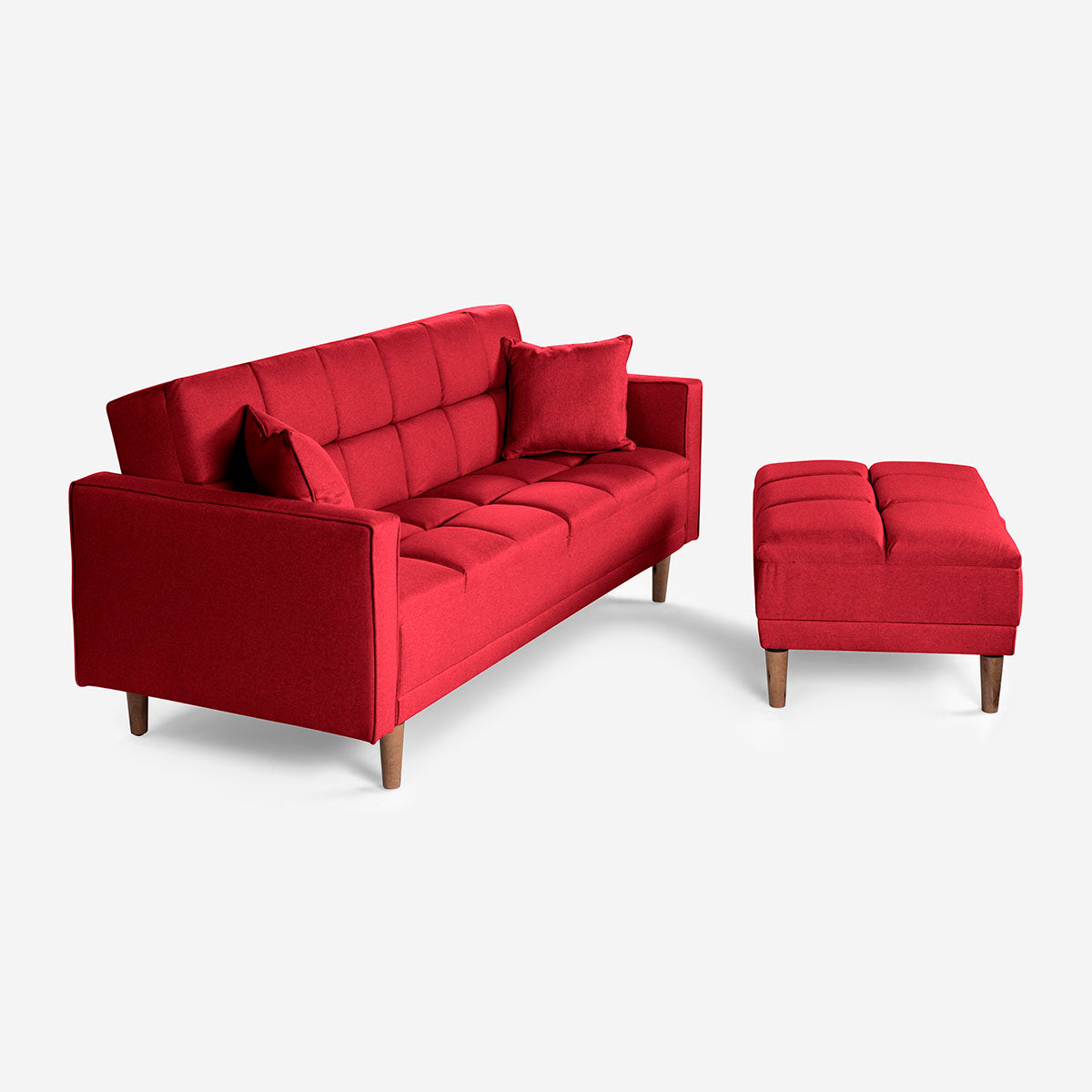 Sofá Cama + Taburete Mykolo Color Rojo