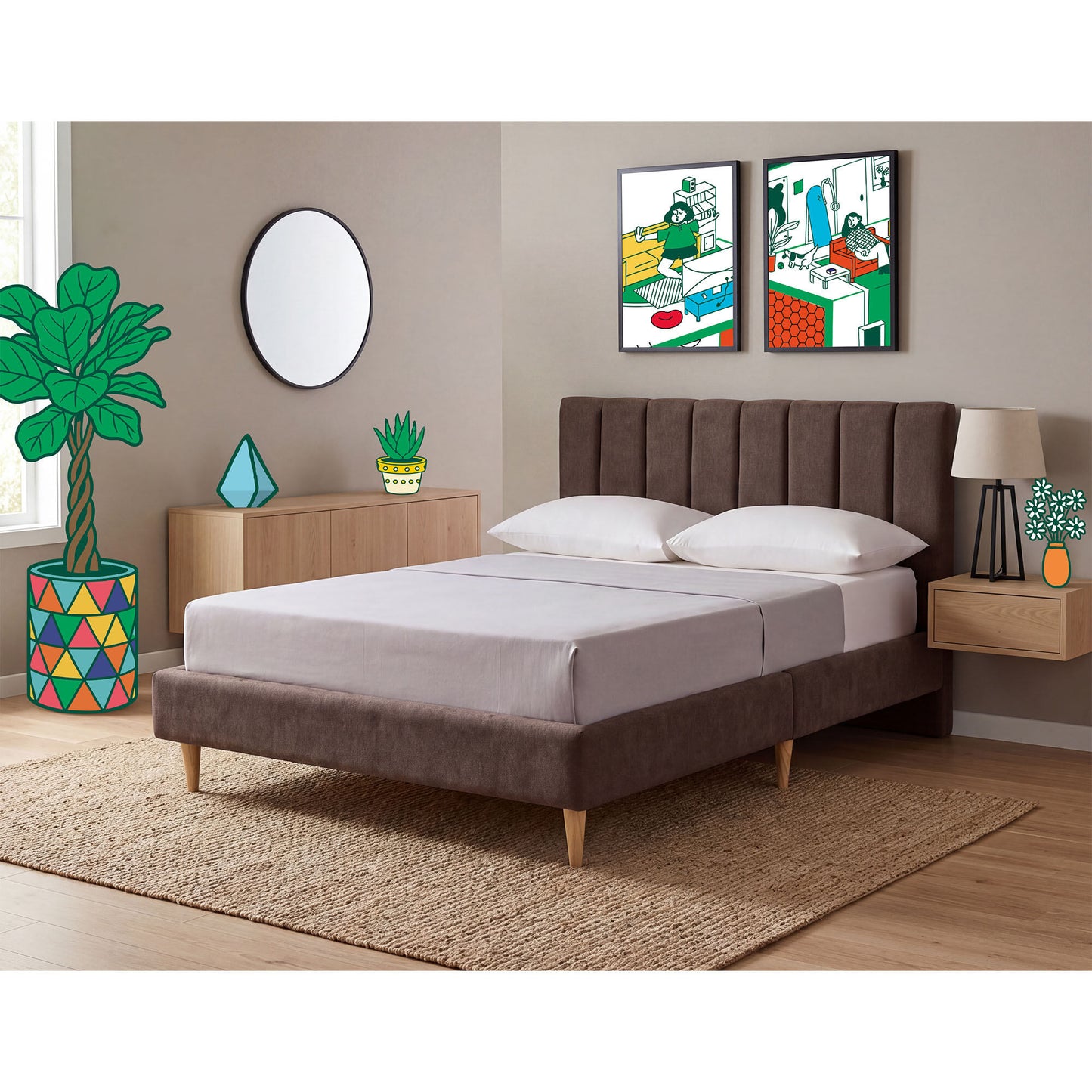 Base de Cama Matrimonial Nostra Chocolate