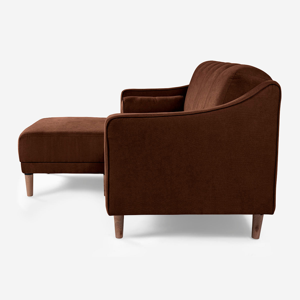 Sala Modular Chica Makora Novella Café Terciopelo De 2 Plazas  + Taburete