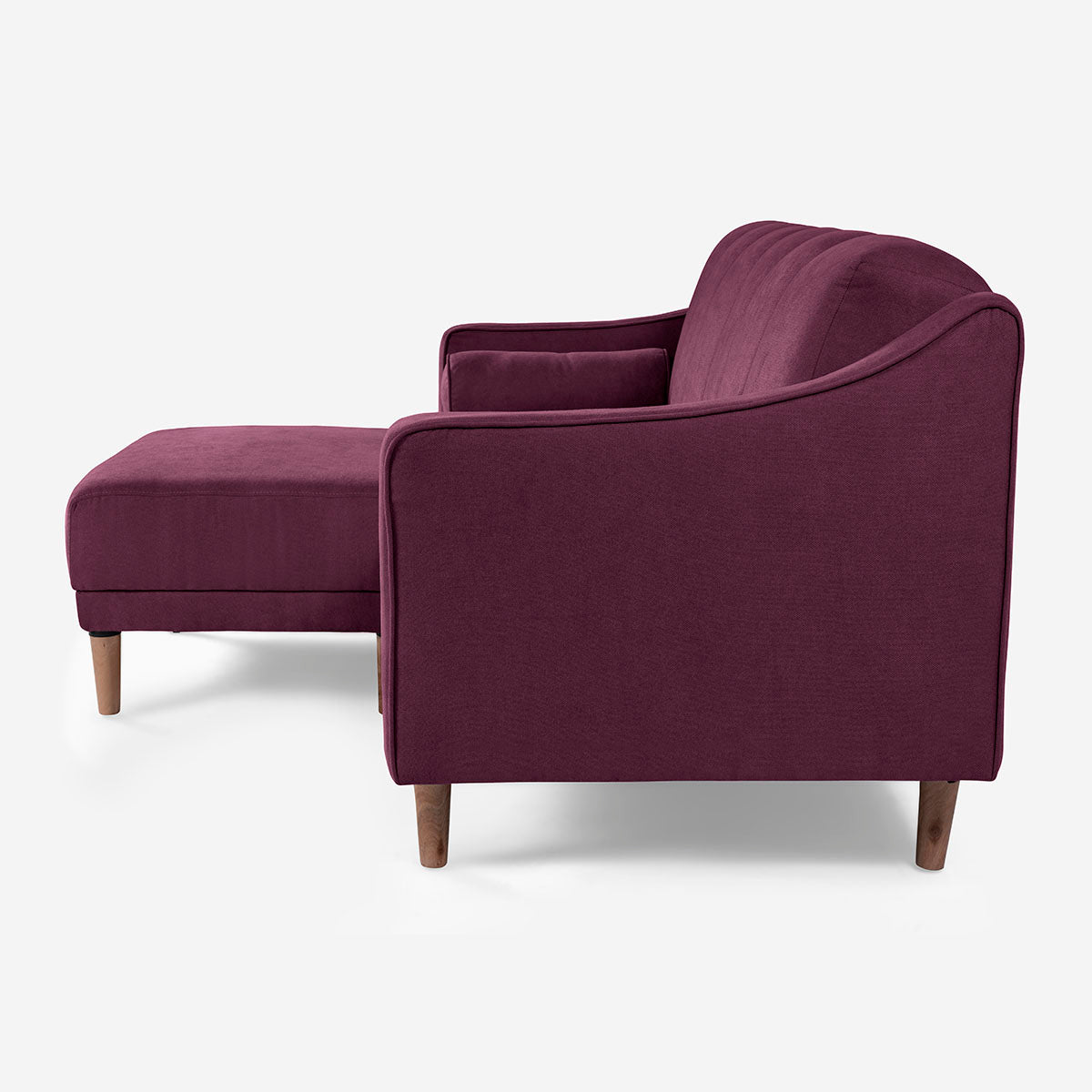 Sala Modular Chica Makora Novella Morado Terciopelo De 2 Plazas  + Taburete