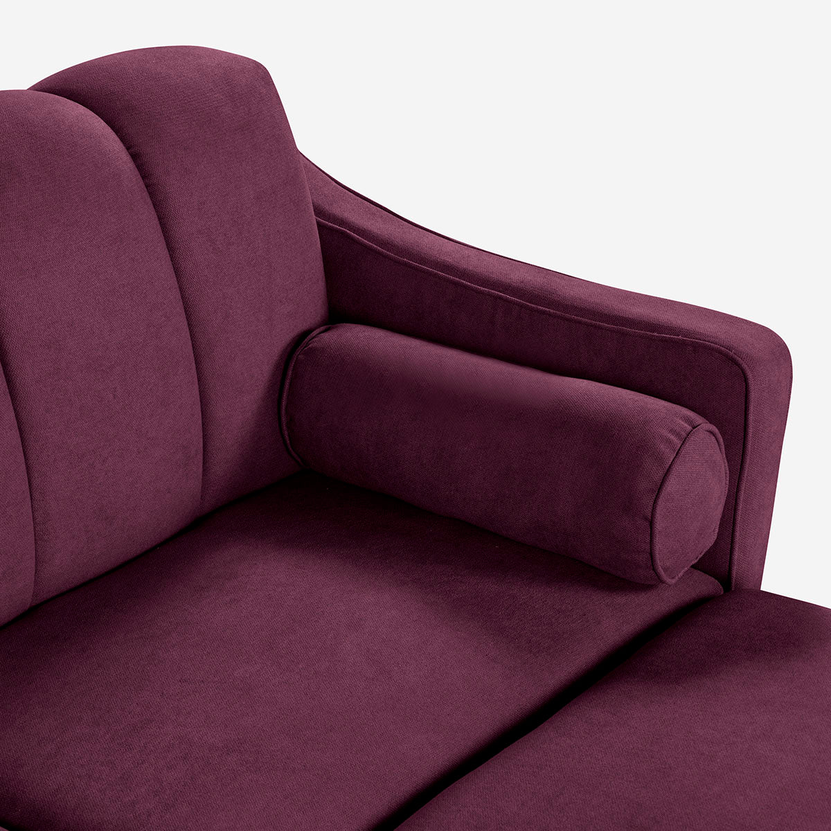 Sala Modular Chica Makora Novella Morado Terciopelo De 2 Plazas  + Taburete