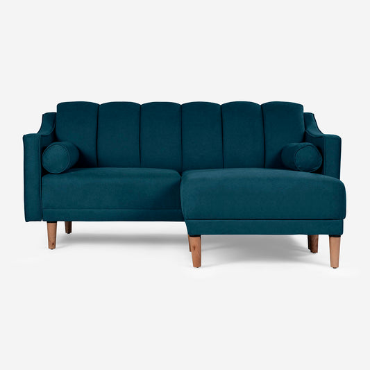 Sala Modular Chica Makora Novella Olivo Terciopelo De 2 Plazas  + Taburete