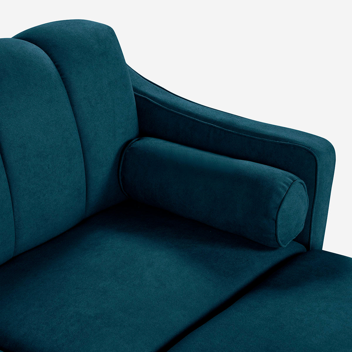 Sala Modular Chica Makora Novella Olivo Terciopelo De 2 Plazas  + Taburete