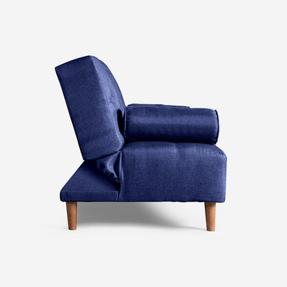 Sofá Cama Makora Paccino Azul Lino De 2 Plazas Con Portavasos - Outlet