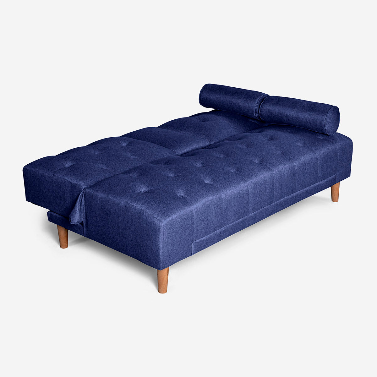Sofá Cama Makora Paccino Azul Lino De 2 Plazas Con Portavasos - Outlet