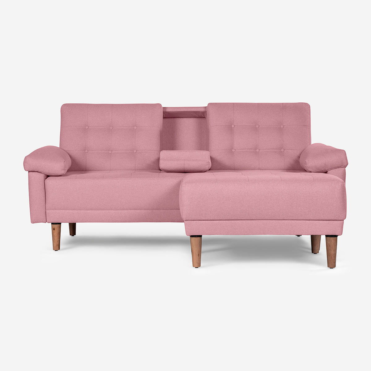 Sala Modular Chica Makora Praia Rosa Lino De 2 Plazas Con Portavasos + Taburete