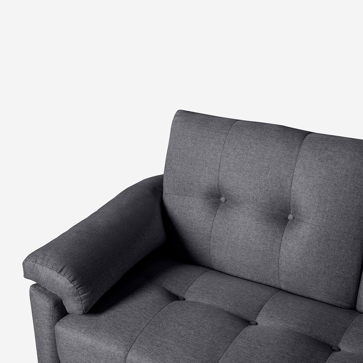Sofá Cama Makora Presley Gris Oxford Lino De 3 Plazas Con Portavasos - Outlet