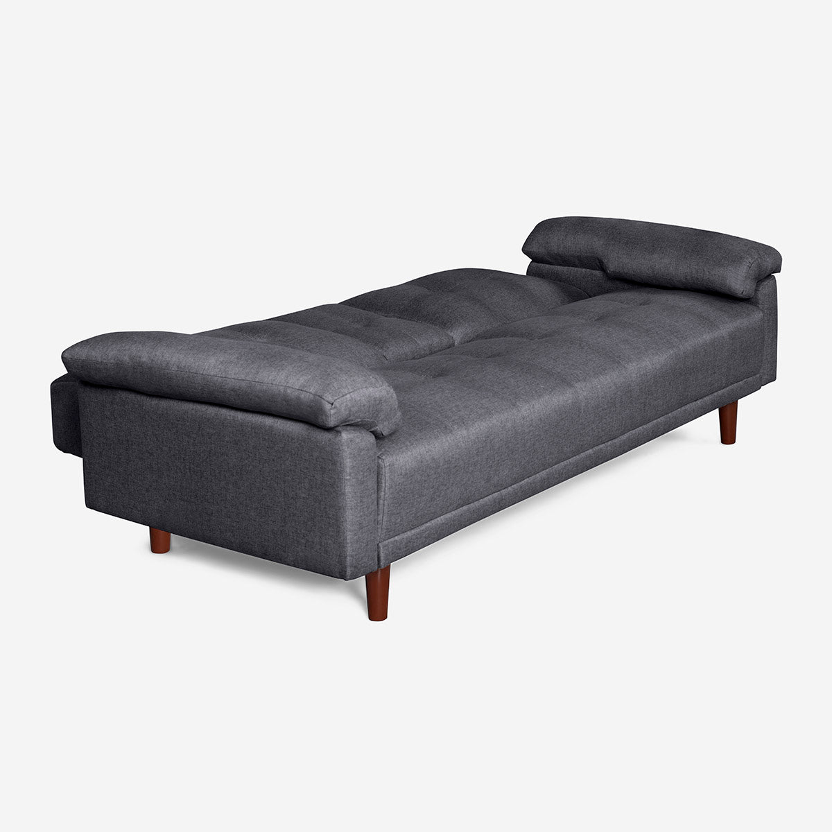 Sofá Cama Makora Presley Gris Oxford Lino De 3 Plazas Con Portavasos - Outlet
