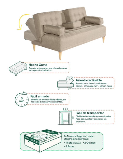 Sofá cama Queen Color Arena - Oferta