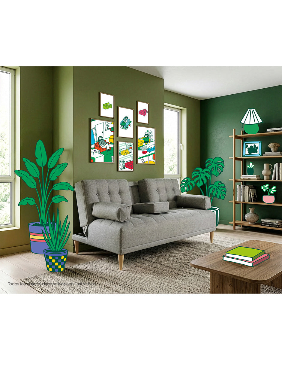 Sofá cama Queen Color Gris Claro