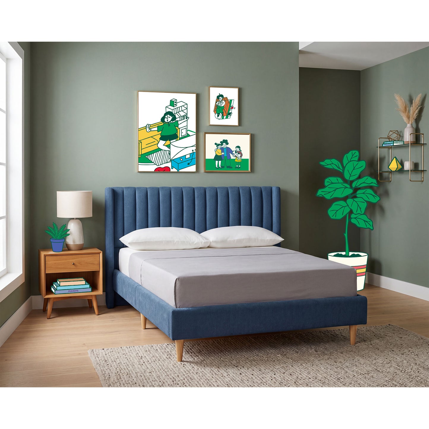 Base de Cama Matrimonial Bruma Azul