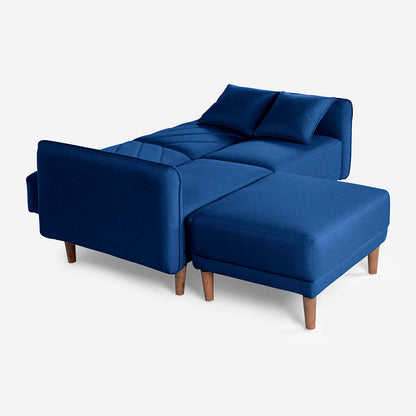 Sofá Cama + Taburete Ritz Azul