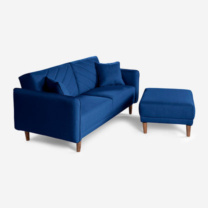 Sofá Cama + Taburete Ritz Azul