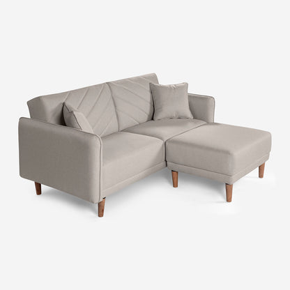 Sofá Cama + Taburete Ritz Gris Claro