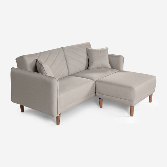 Sofá Cama + Taburete Ritz Gris Claro