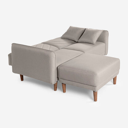 Sofá Cama + Taburete Ritz Gris Claro