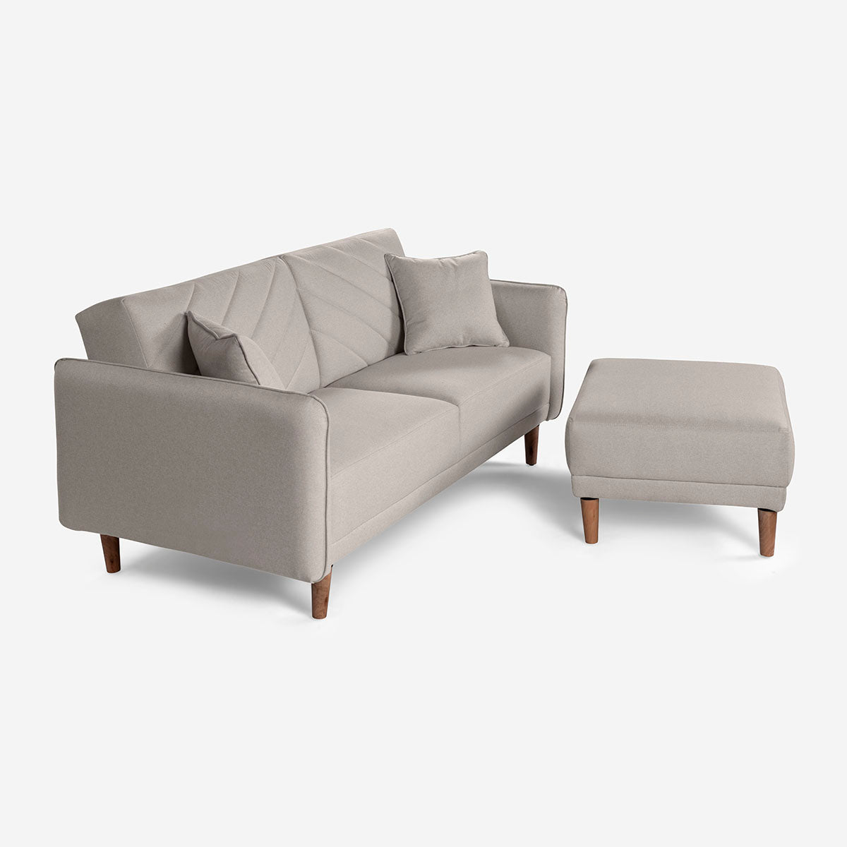 Sofá Cama + Taburete Ritz Gris Claro