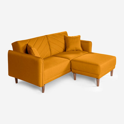 Sofá Cama + Taburete Ritz Mostaza
