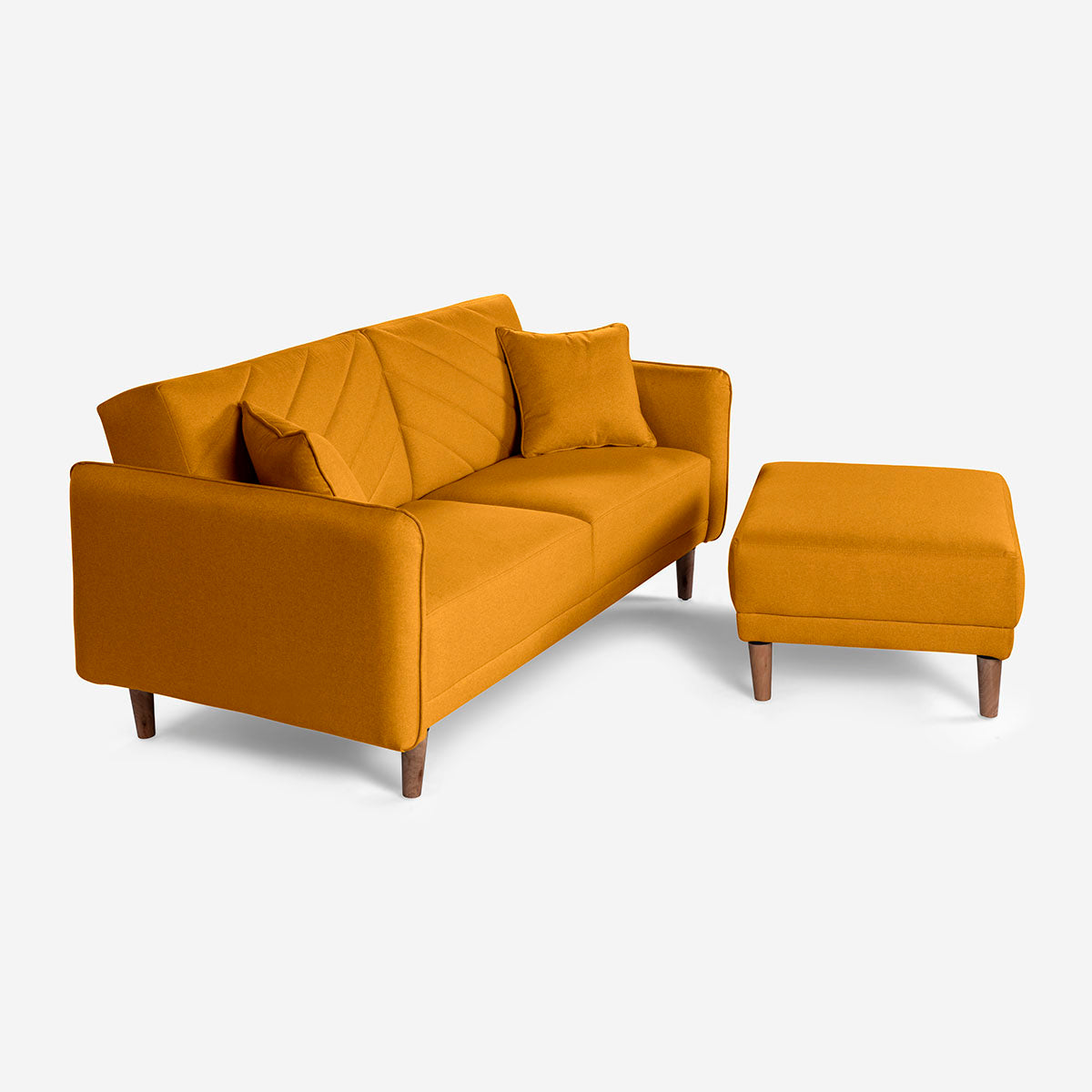 Sofá Cama + Taburete Ritz Mostaza