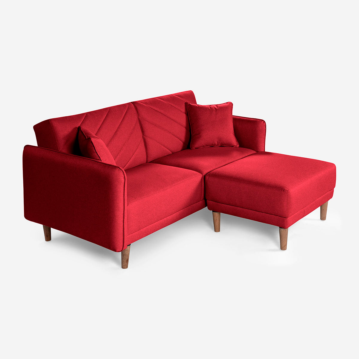 Sofá Cama + Taburete Ritz Rojo