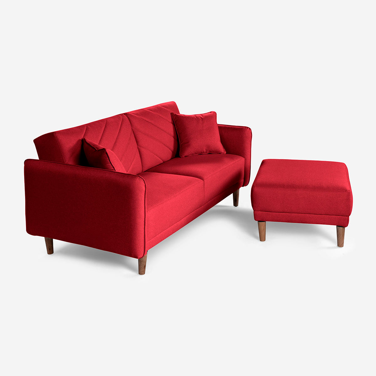 Sofá Cama + Taburete Ritz Rojo