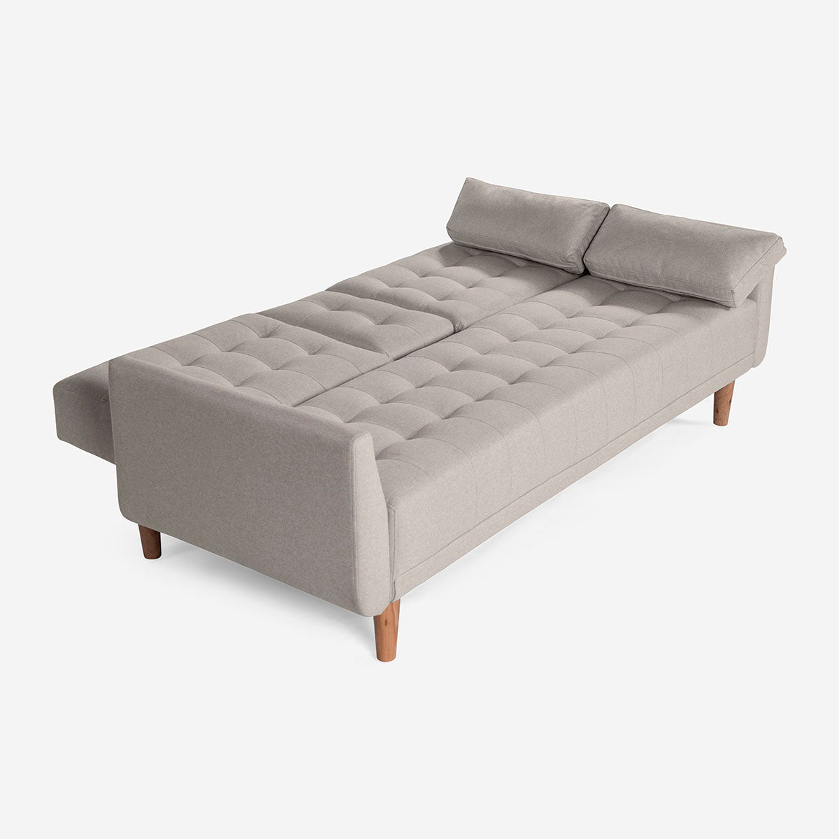 Sofá Cama Makora Royce Gris Claro Lino De 3 Plazas Con Portavasos - Outlet