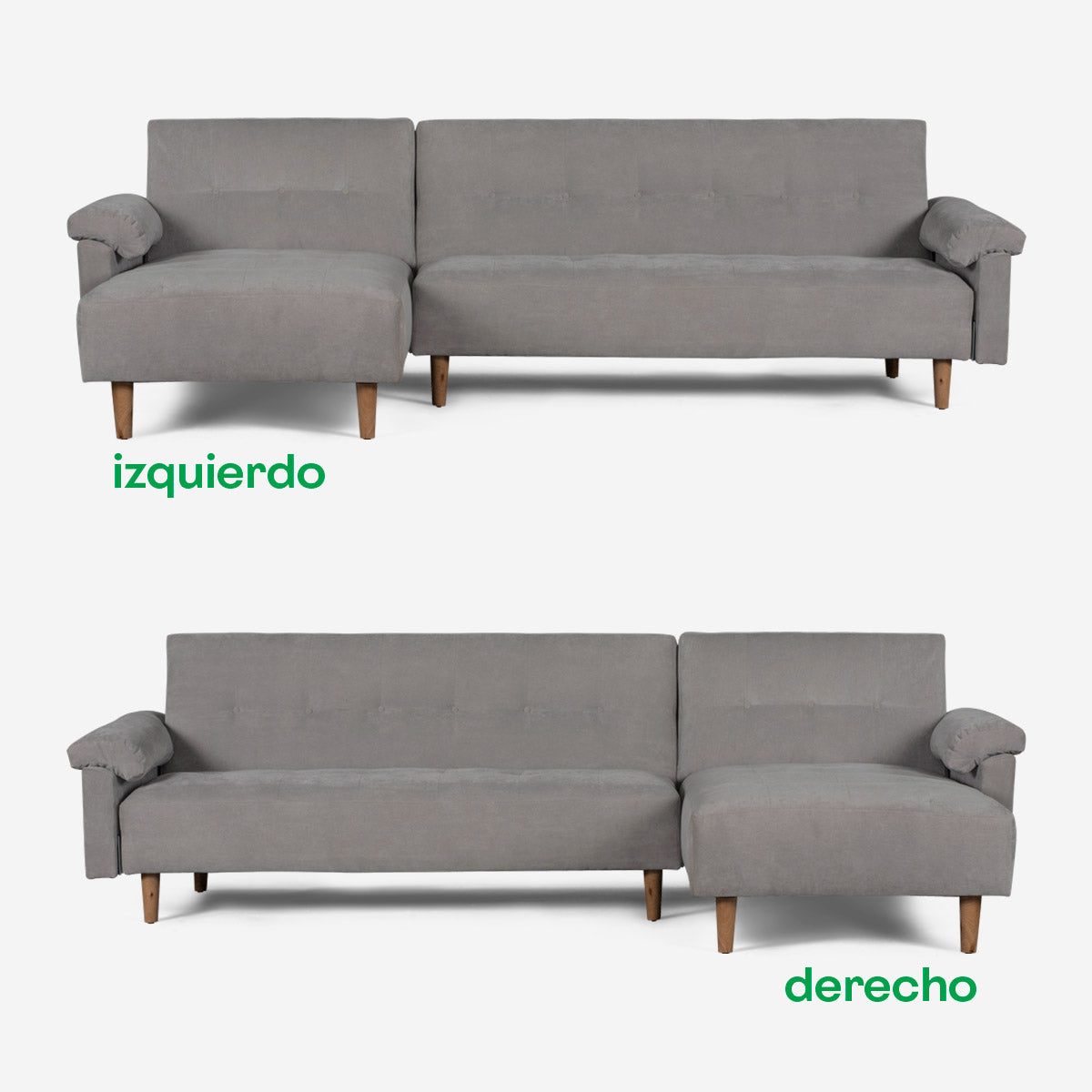 Sala Modular Makora Baily Gris Claro Terciopelo De 3 Plazas - Outlet
