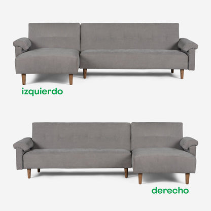 Sala Modular Makora Baily Gris Claro Terciopelo De 3 Plazas - Outlet