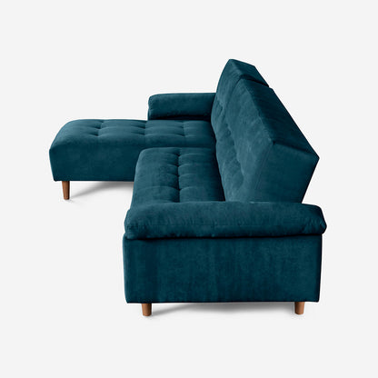 Sala Modular Makora Baily Olivo Terciopelo De 3 Plazas - Outlet